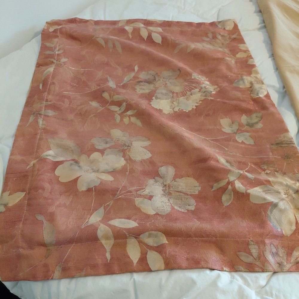 100% Pure Custom DUVET COVER SET Queen + Sham Rust Red Floral Sheen Quiet Luxury - Picture 5 of 9